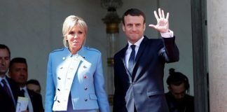 Brigitte Macron y su esposo Emmanuel