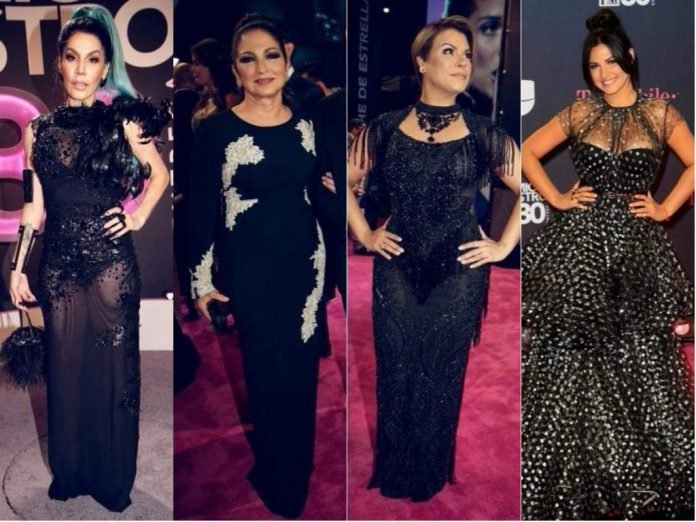 Olga Tañon junto a otras celebridades vestidas de negro