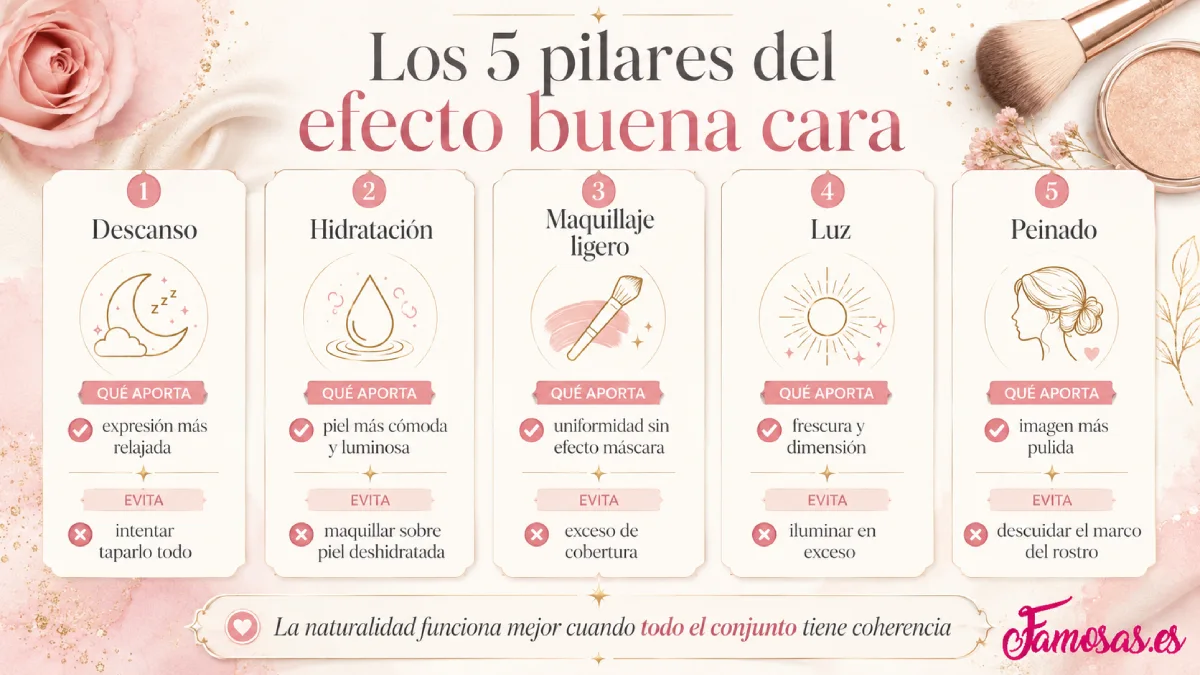 los 5 pilares del efecto buena cara infografía